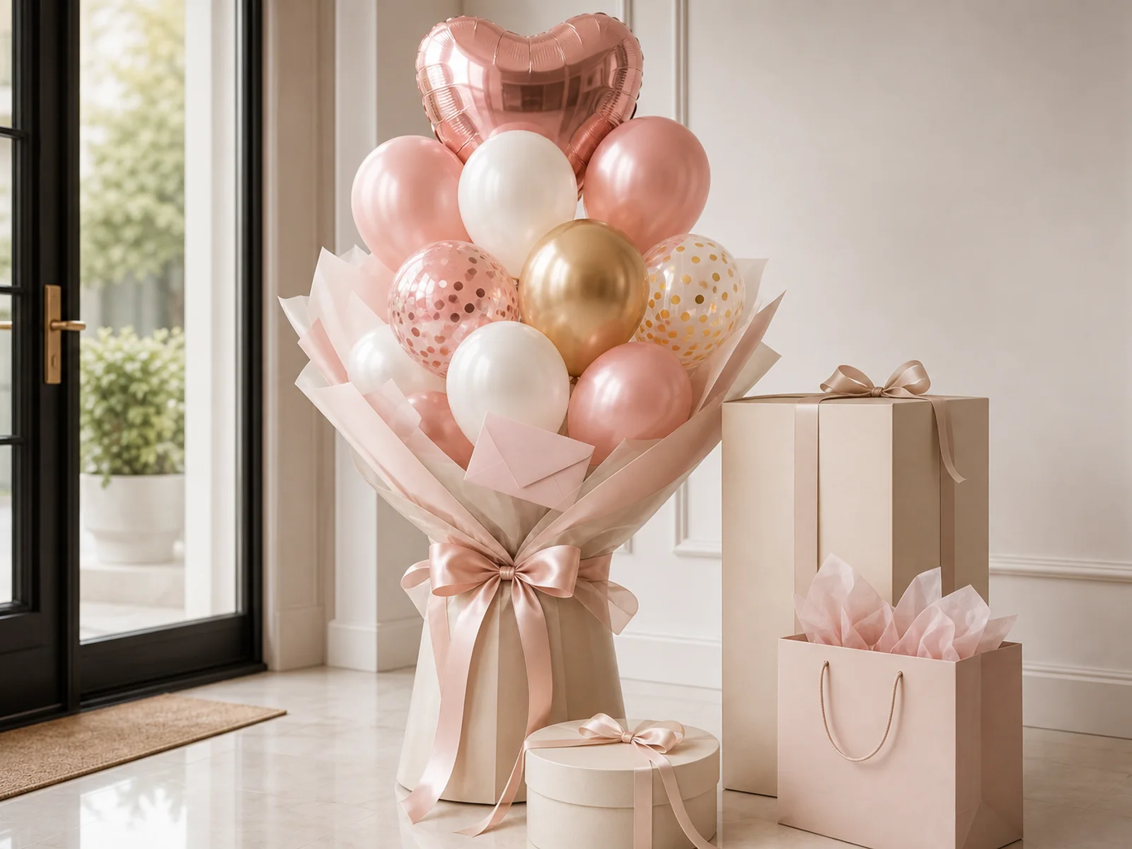 Bukiet balonowy przygotowany do dostawy lub odbioru